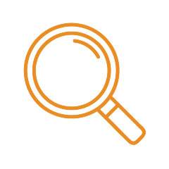 Magnifying glass symbolising research